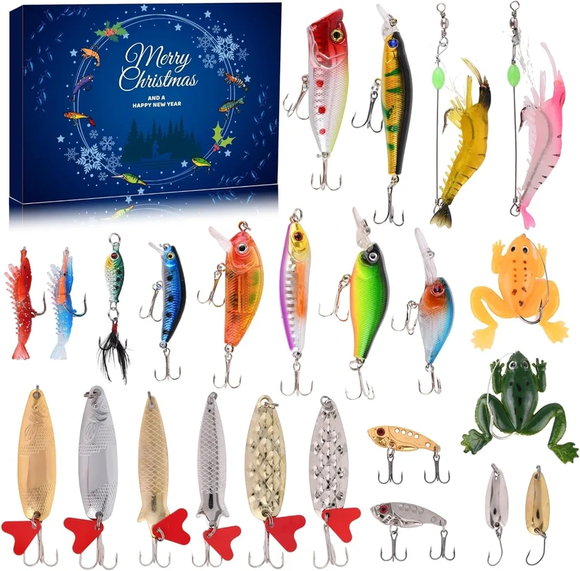 🎄🐟2026 Fishing Advent Calendar - 24 Days of Premium Lures Gift Box