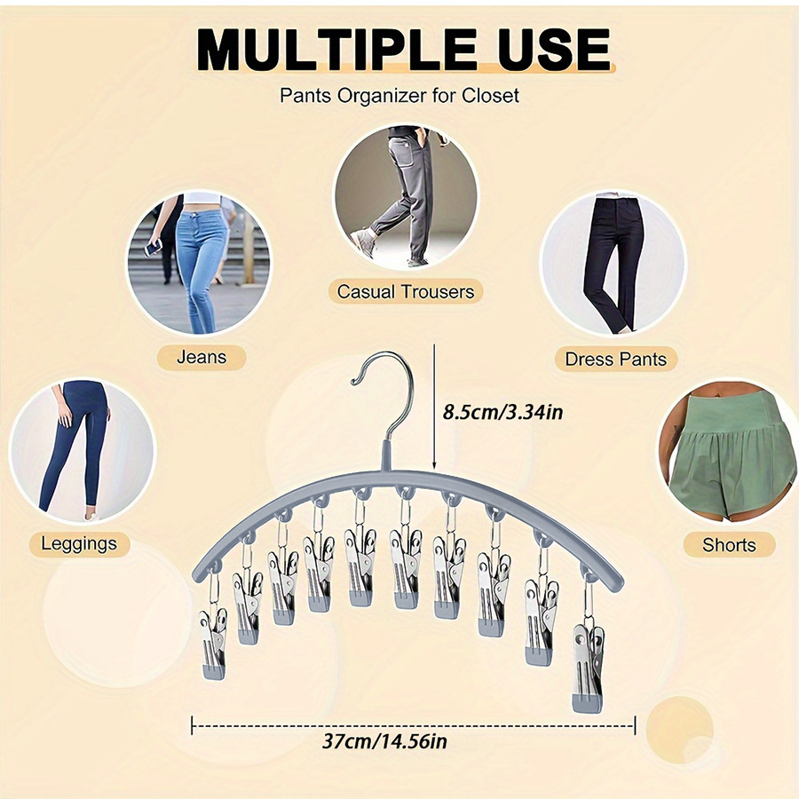 ⚡50K+ Sold 🔥 Selling Fast – 🐾Curved Design Hanger with 10 Clips