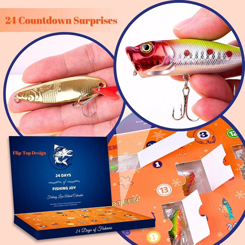 🎄🐟2026 Fishing Advent Calendar - 24 Days of Premium Lures Gift Box