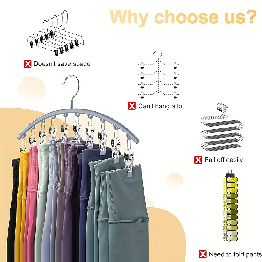 ⚡50K+ Sold 🔥 Selling Fast – 🐾Curved Design Hanger with 10 Clips