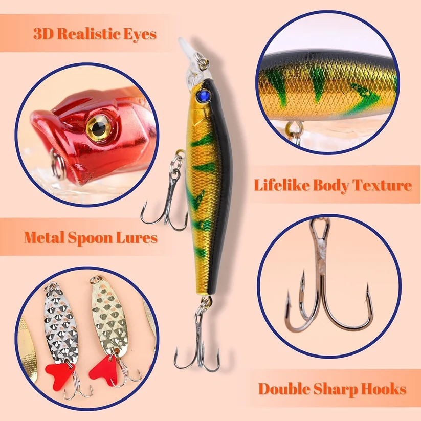 🎄🐟2026 Fishing Advent Calendar - 24 Days of Premium Lures Gift Box
