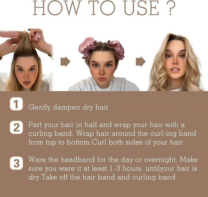 ⚡ 50K+ Sold 🔥 Selling Fast – Satin Heatless Curling Set