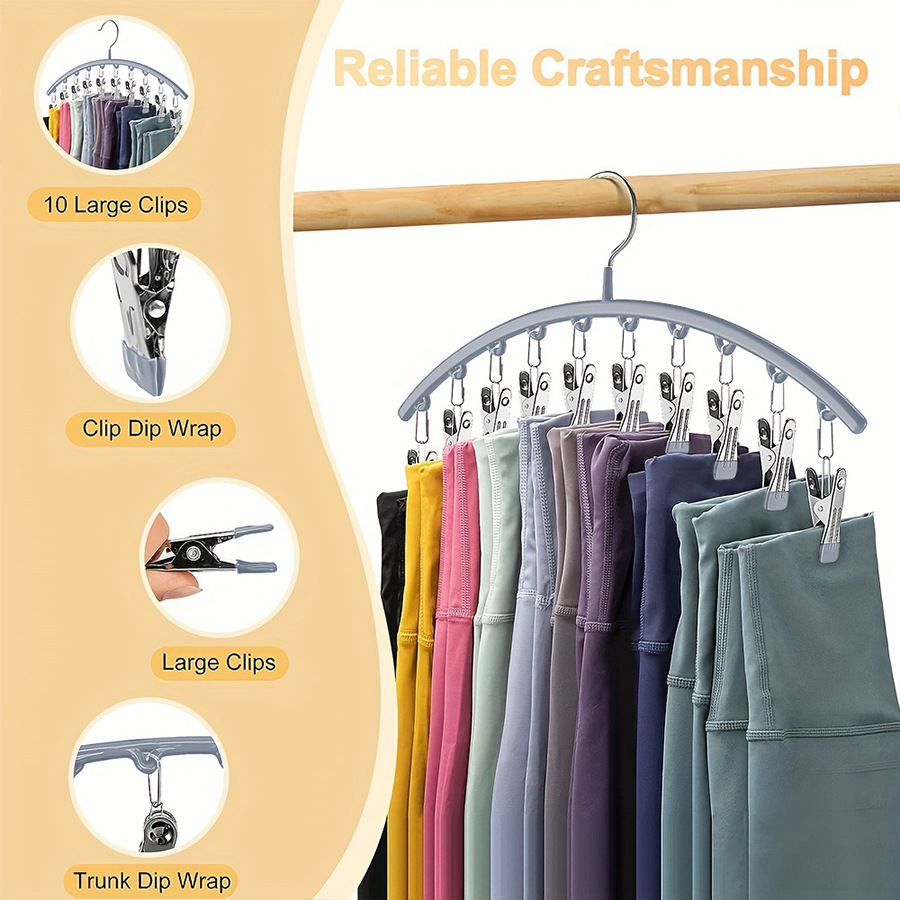 ⚡50K+ Sold 🔥 Selling Fast – 🐾Curved Design Hanger with 10 Clips
