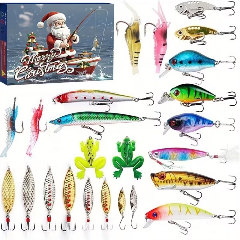 🎄🐟2026 Fishing Advent Calendar - 24 Days of Premium Lures Gift Box
