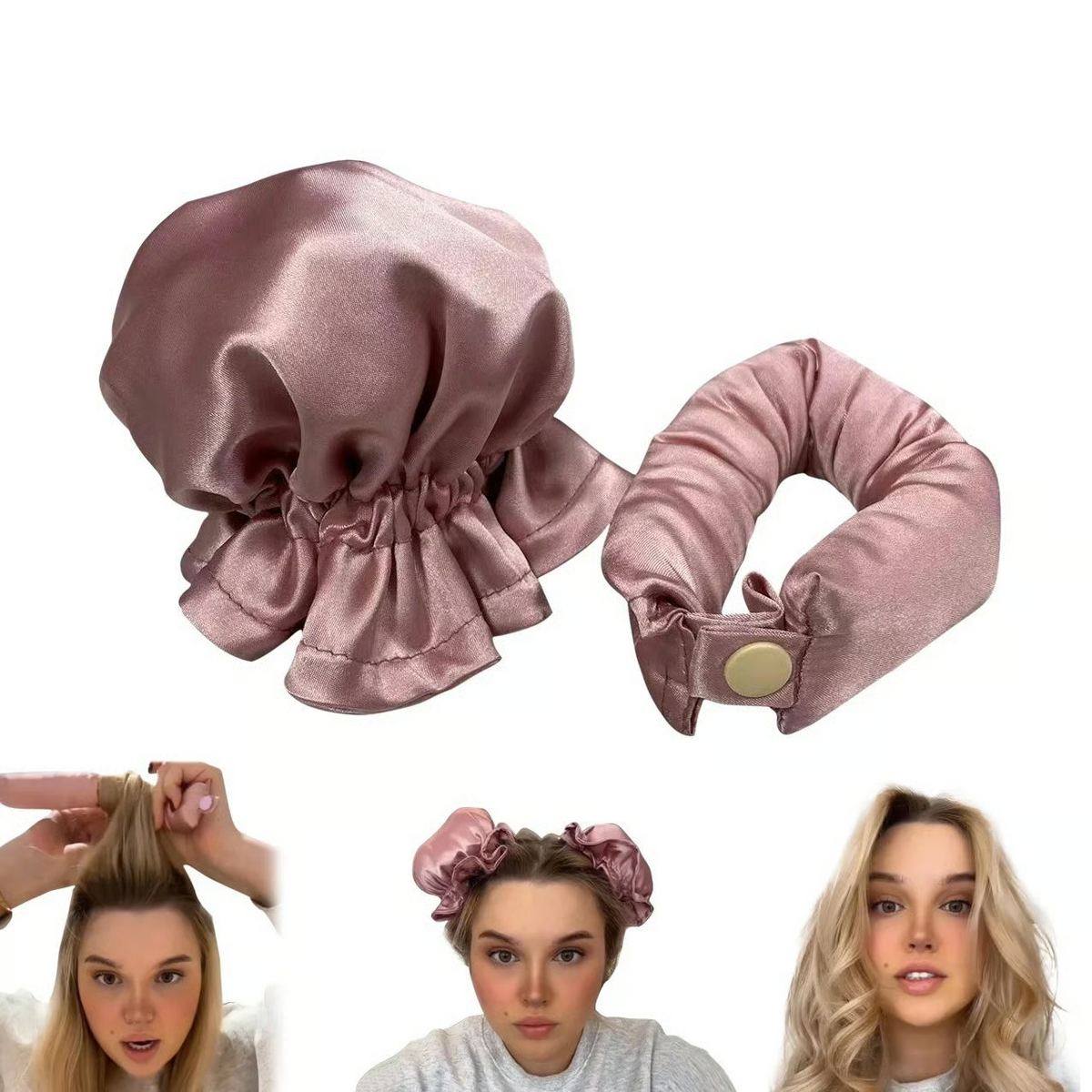 ⚡ 50K+ Sold 🔥 Selling Fast – Satin Heatless Curling Set