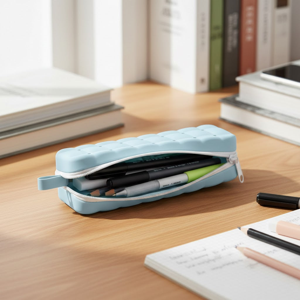 Minimalist Silicone Pencil Case and Stationery Organizer